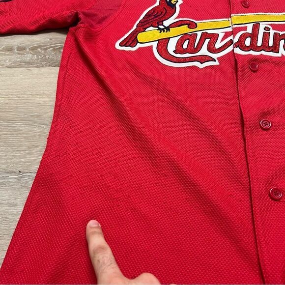 Vintage St. Louis Cardinals Majestic Jersey Size 46 MLB Baseball Red PLEASE READ - Picture 2 of 13